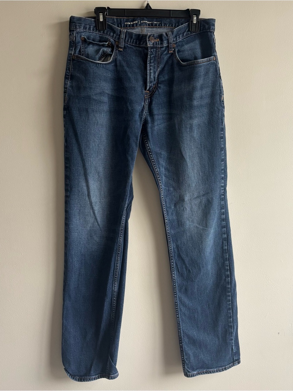 Old Navy Men Straight-Leg Jeans in Dark Blue Wash‎